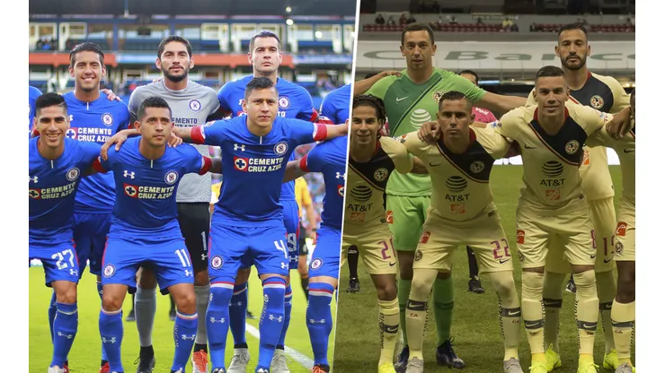 Foto de los jugadores de América y Cruz Azul.