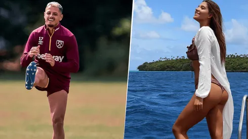 Foto de Javier Hernández y su novia.