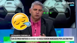 Farinella lloró tanto en TyC Sports que casi inunda todo el estudio