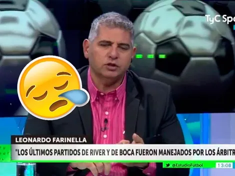 Farinella lloró tanto en TyC Sports que casi inunda todo el estudio