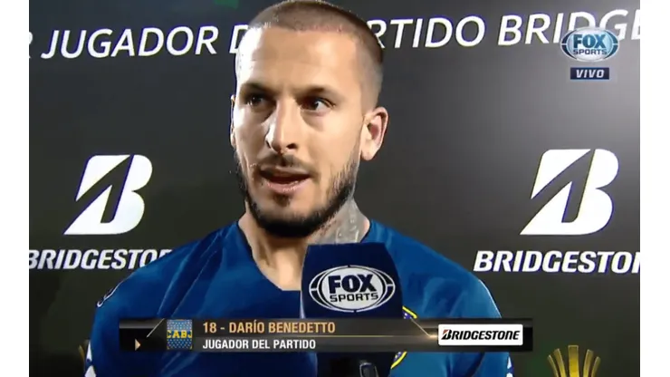 Foto de Dario Benedetto en la entrevista.