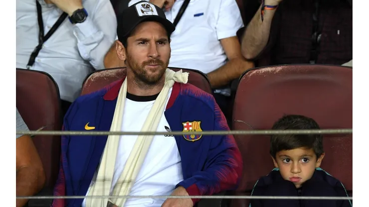 Foto de Messi junto a su hijo.