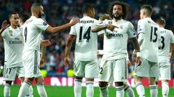 Marcelo se señaló el escudo tras su gol.
