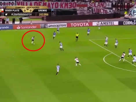 La primera jugada de peligro de River fue a los 30 del primer tiempo