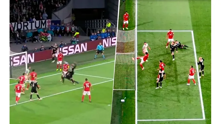 Tagliafico tiró una chilena, era gol y Conti se la sacó en la línea ¡con otra chilena!