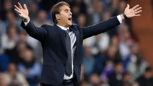 Julen Lopetegui durante el triunfo de Real Madrid.