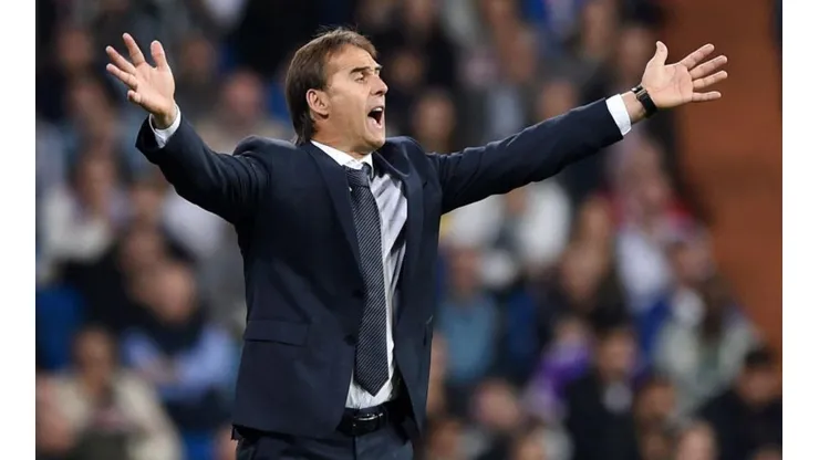 Julen Lopetegui durante el triunfo de Real Madrid.