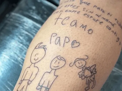 La emotiva historia detrás del tatuaje que su hijo le dibujó a un futbolista colombiano