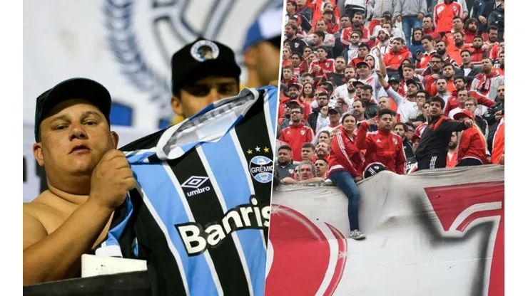 Hinchas de River se cruzaron con los de Gremio.