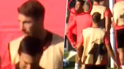 Explota todo: Sergio Ramos chocó con un juvenil, se re calentó y le metió dos pelotazos con toda la furia