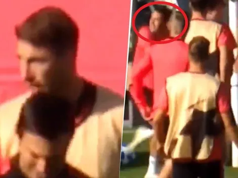 Explota todo: Sergio Ramos chocó con un juvenil, se re calentó y le metió dos pelotazos con toda la furia
