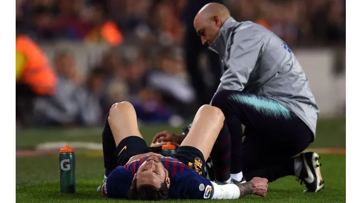 El dolor de Lionel Messi por la lesión.