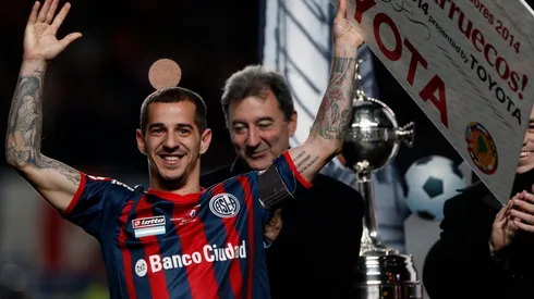 El Pipi, tras levantar la Libertadores en 2014.