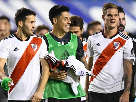 Enzo Pérez le da una alegría a Gallardo previo a la semifinal de Copa Libertadores