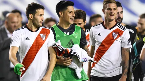 Enzo Pérez le da una alegría a Gallardo previo a la semifinal de Copa Libertadores