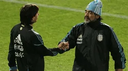 Diego y Messi, juntos en Sudáfrica.