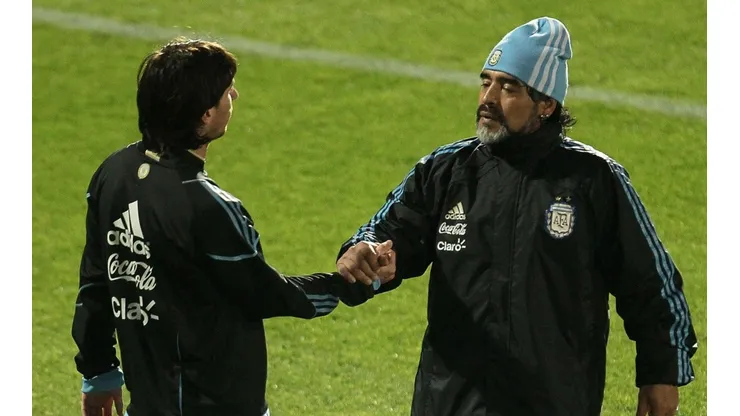Diego y Messi, juntos en Sudáfrica.