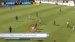 Desde ahí le pegó Alfio Lorenzo.