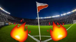 Foto del Monumental prendiéndose fuego.