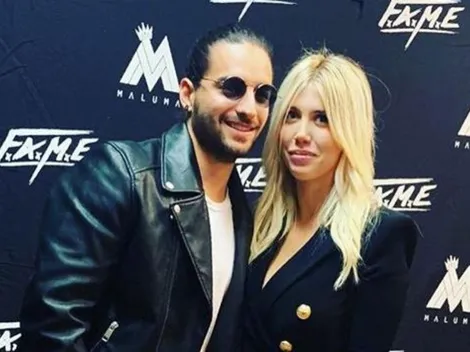 Con unas amiguitas, escotada y como loca: los videos de Wanda Nara en el recital de Maluma