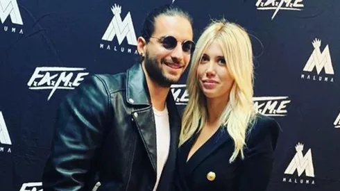 Con unas amiguitas, escotada y como loca: los videos de Wanda Nara en el recital de Maluma