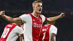 Matthijs De Ligt gritando un gol en Ajax.