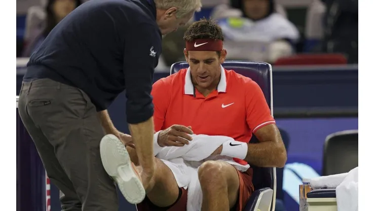 Del Potro luego de la lesión.