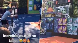 James Rodríguez presume que también en el básquet anota desde cualquier lado