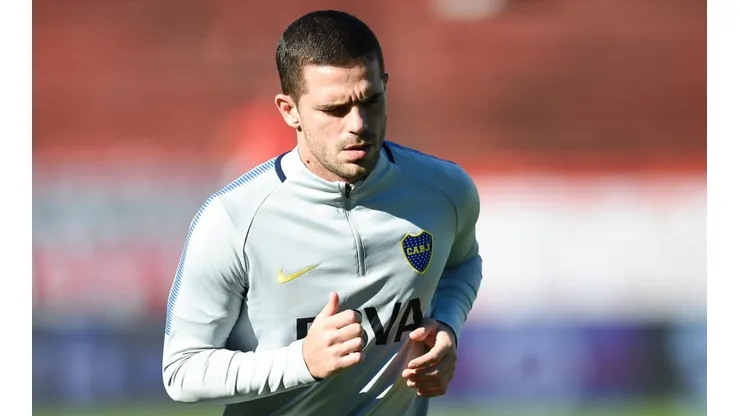 Fernando Gago entrenando en Boca.