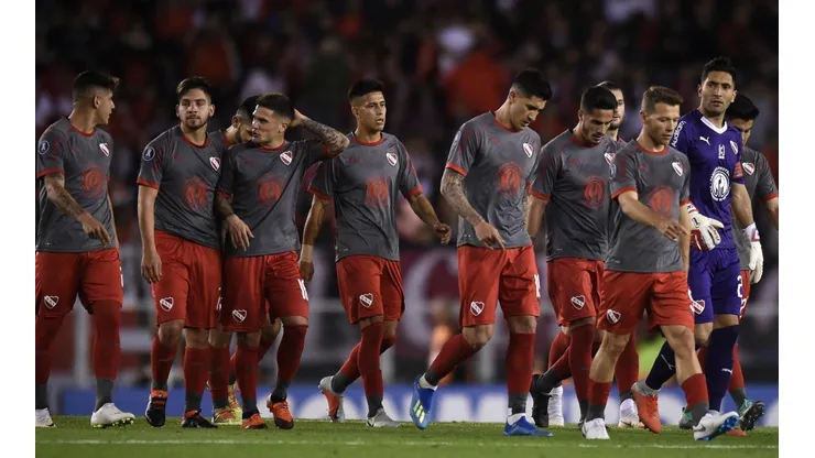 Foto de los jugadores de Independiente en el Monumental.