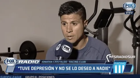 Foto captura de Cristaldo en la entrevista de Fox Sports.