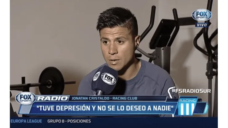 Foto captura de Cristaldo en la entrevista de Fox Sports.