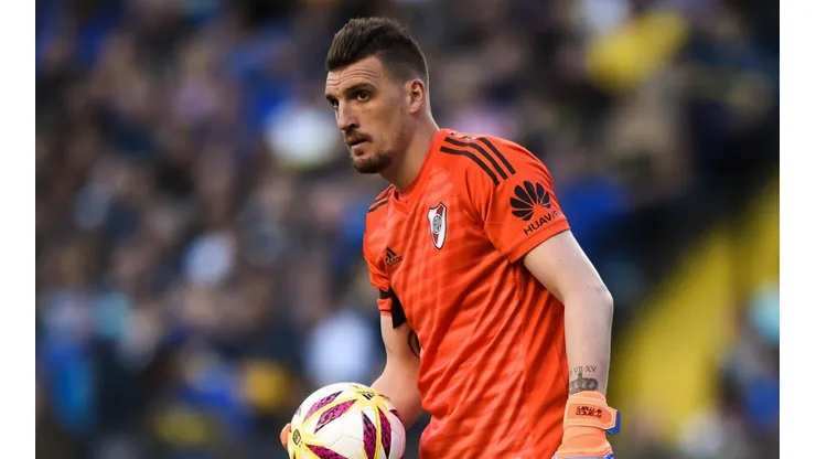 EN LA BOMBONERA. Franco Armani en el Superclásico con River ante Boca (Foto: Getty).