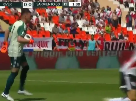 Armani chocó con un rival, quedó rengueando y los de River casi se mueren del susto