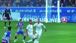 Foto captura del momento del choque entre Ramos y Calleri.