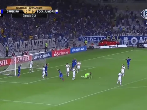 Muy polémica: Cruzeiro marcó el gol Barcos lo festejó, pero el árbitro cobró falta para Boca