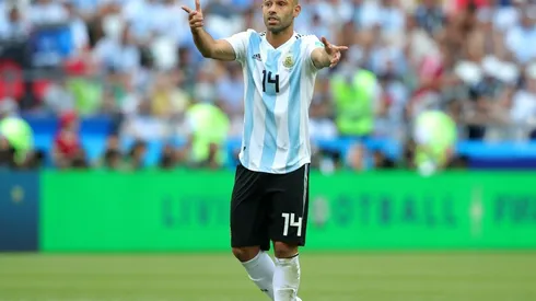 Mascherano ante Francia en el Mundial.
