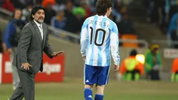 Maradona y Messi, juntos en la Selección Argentina.