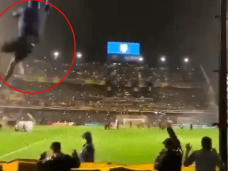 Terrible: el video de un hincha de Boca cayéndose de la tribuna