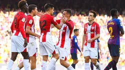 Athletic de Bilbao celebra su tanto ante Barcelona.