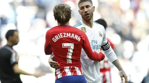 Ramos y Griezmann en el Clásico del año pasado