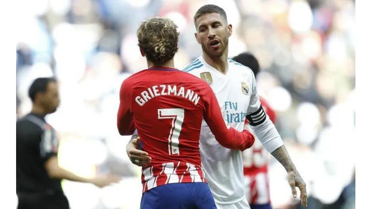 Ramos y Griezmann en el Clásico del año pasado