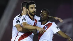 Ignacio Scocco celebra el gol del empate.