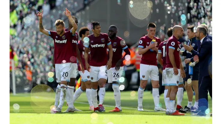 Foto de los jugadores del West Ham celebrando el gol.