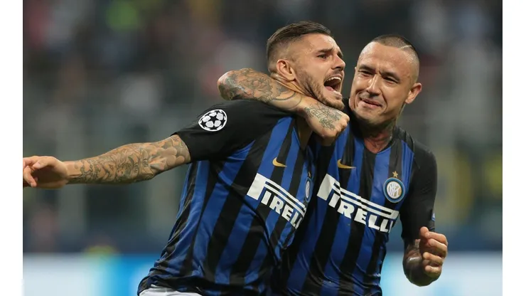 Icardi festeja su golazo de volea a Tottenham.