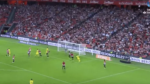 Siempre Funes Mori: córner para Villarreal y estampó un golazo de cabeza