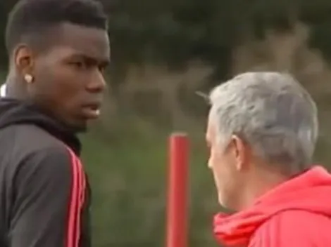 La mirada lo dice todo: algo pasó entre Pogba y Mourinho en el entrenamiento del Manchester United