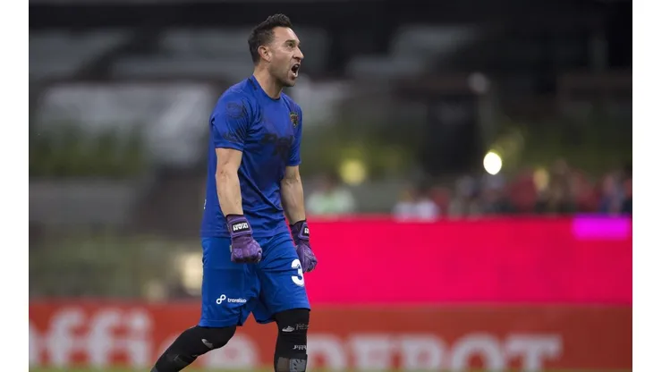 El portero de Juárez celebra.