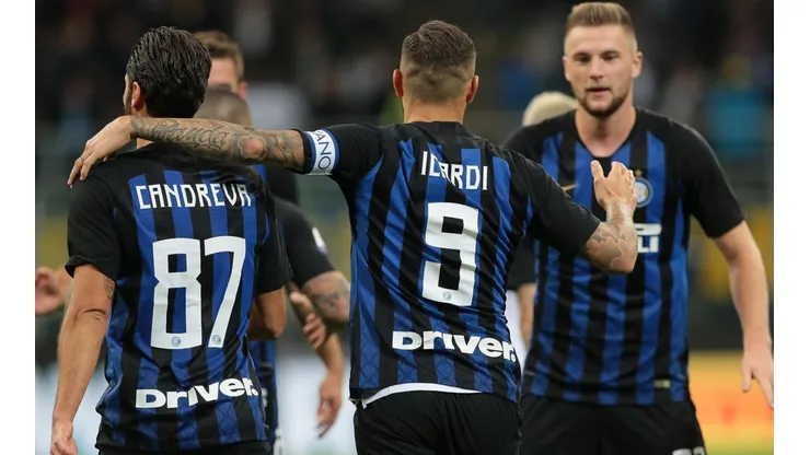 Foto de Mauro Icardi celebrando su gol de Inter.