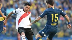 Enzo Pérez en el Superclásico.